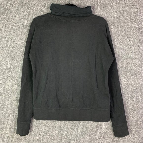 Lululemon Go Forward Pullover Women’s Size 6 Black‎ Funnel Cowl Neck Thumbholes - Picture 3 of 9
